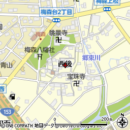 愛知県日進市梅森町西後周辺の地図