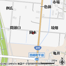 愛知県豊田市亀首町岡本周辺の地図