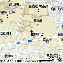 愛知県名古屋市瑞穂区北原町周辺の地図
