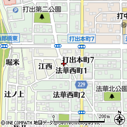 愛知県名古屋市中川区打出町江西周辺の地図