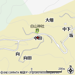 愛知県豊田市漆畑町中田周辺の地図