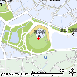 豊田市運動公園　野球場周辺の地図