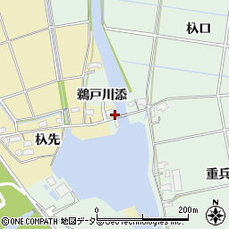 愛知県愛西市立田町寺東江南周辺の地図