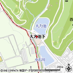愛知県みよし市黒笹町（大力池下）周辺の地図