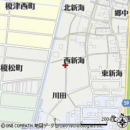 愛知県名古屋市中川区富田町大字榎津（西新海）周辺の地図