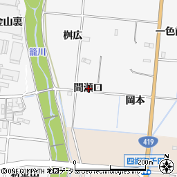 愛知県豊田市亀首町間瀬口周辺の地図
