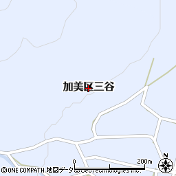 兵庫県多可町（多可郡）加美区三谷周辺の地図