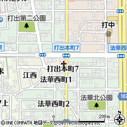 愛知県名古屋市中川区打出本町周辺の地図