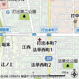 愛知県名古屋市中川区打出町（中切）周辺の地図