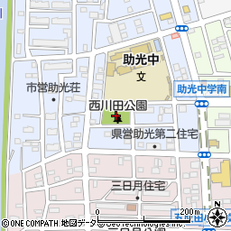 西川田公園周辺の地図