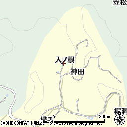愛知県豊田市室口町（入ノ根）周辺の地図