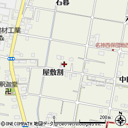 愛知県愛西市西保町屋敷割30周辺の地図