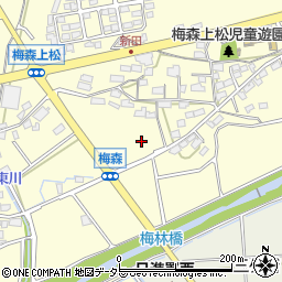 愛知県日進市梅森町上松周辺の地図