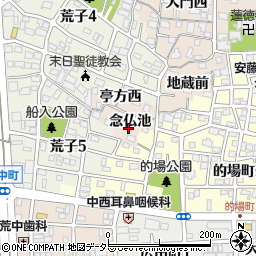 愛知県名古屋市中川区荒子町念仏池周辺の地図
