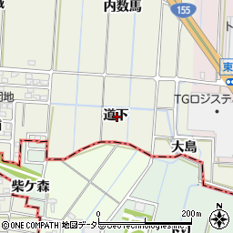 愛知県愛西市西保町道下周辺の地図