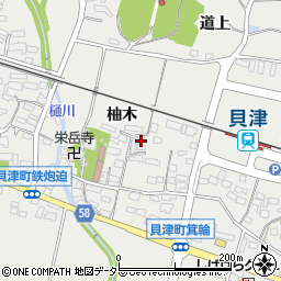 愛知県豊田市貝津町柚木19-2周辺の地図