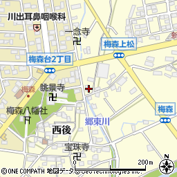 愛知県日進市梅森町周辺の地図