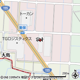 愛知県愛西市東保町宗十周辺の地図