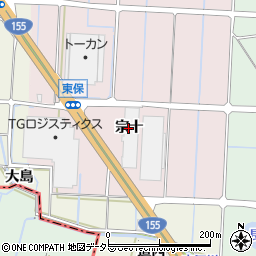 愛知県愛西市東保町（宗十）周辺の地図