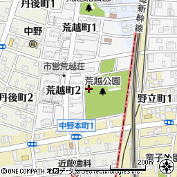 荒越公園トイレ周辺の地図