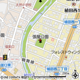 張屋公園周辺の地図