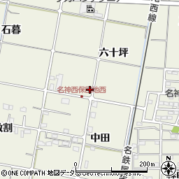 愛知県愛西市西保町六十坪47周辺の地図