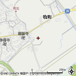 滋賀県近江八幡市牧町257周辺の地図