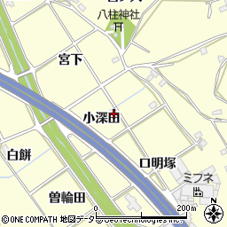 愛知県豊田市御船町小深田周辺の地図
