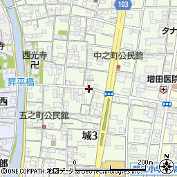 愛知県海部郡蟹江町城周辺の地図