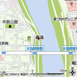 愛知県名古屋市中川区大蟷螂町西流周辺の地図