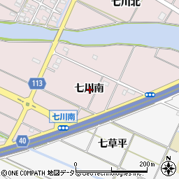 愛知県愛西市大井町七川南周辺の地図