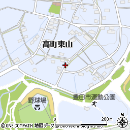 愛知県豊田市高町東山周辺の地図