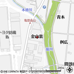 愛知県豊田市亀首町金山裏周辺の地図