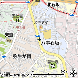 弥生ケ岡周辺の地図