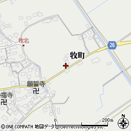 滋賀県近江八幡市牧町557周辺の地図