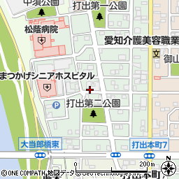 打出第二公園周辺の地図