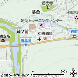 愛知県豊田市足助町西町周辺の地図