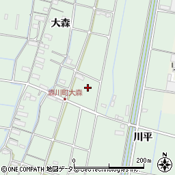 愛知県愛西市森川町百石山周辺の地図