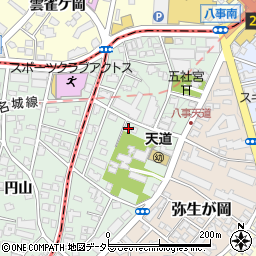 愛知県名古屋市天白区八事天道周辺の地図