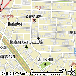 愛知県日進市梅森台周辺の地図