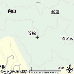 愛知県豊田市足助町笠松周辺の地図