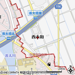 愛知県津島市鹿伏兎町（西永和）周辺の地図