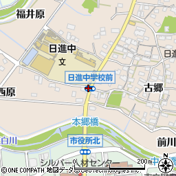 愛知県日進市本郷町西原南通周辺の地図