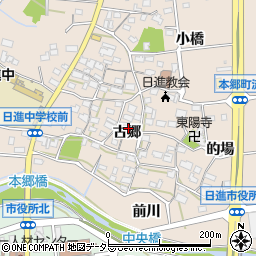 愛知県日進市本郷町古郷周辺の地図