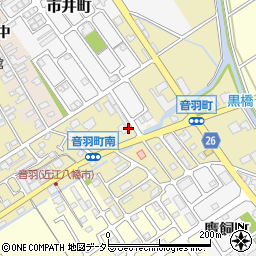 滋賀県近江八幡市音羽町周辺の地図