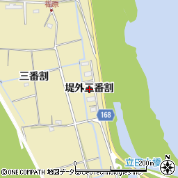 愛知県愛西市立田町（堤外三番割）周辺の地図
