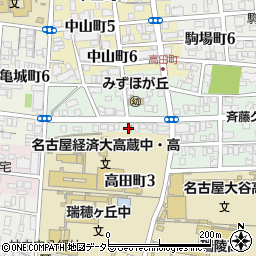名古屋高田郵便局周辺の地図