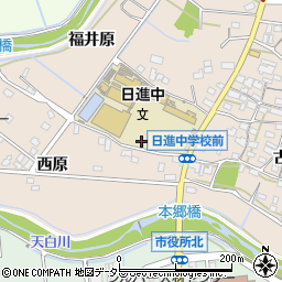 愛知県日進市本郷町西原中通周辺の地図