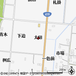 愛知県豊田市亀首町太田周辺の地図