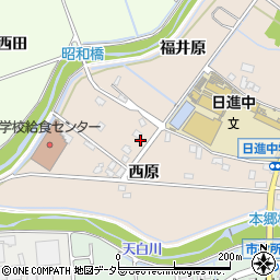 愛知県日進市本郷町西原周辺の地図